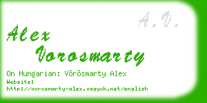 alex vorosmarty business card