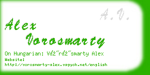 alex vorosmarty business card